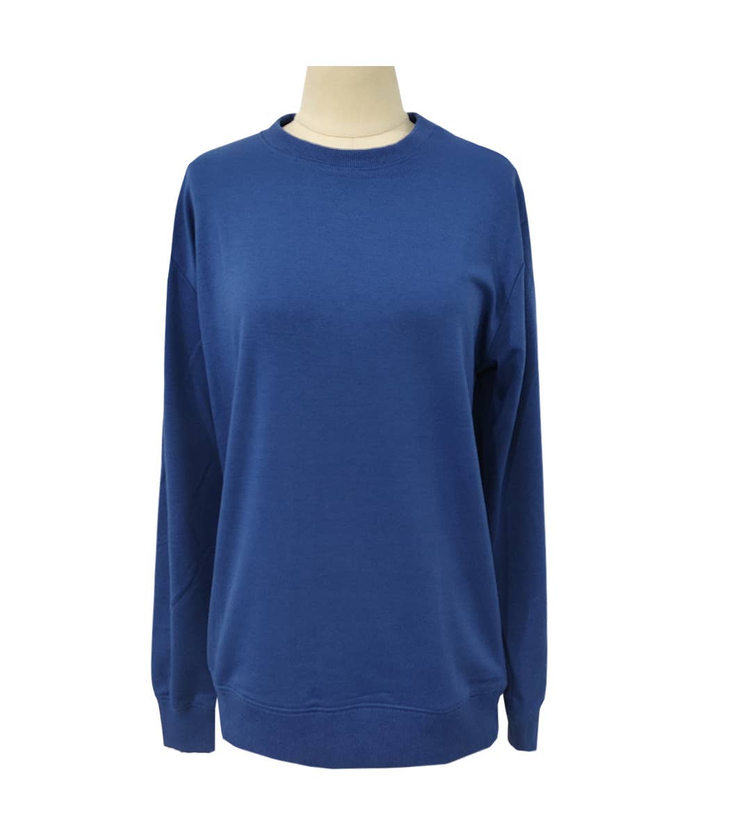 Solid Color Sweatshirt Comfortable Long Sleeve Pullover