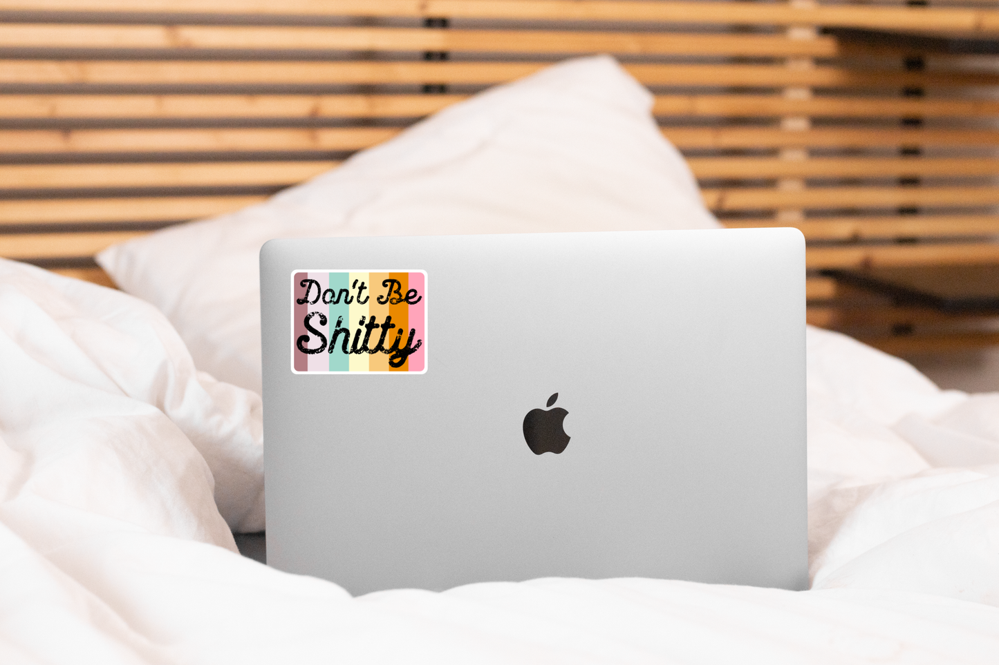 Don't Be Shitty Sticker - funny, pastel, cute, snarky, swear
