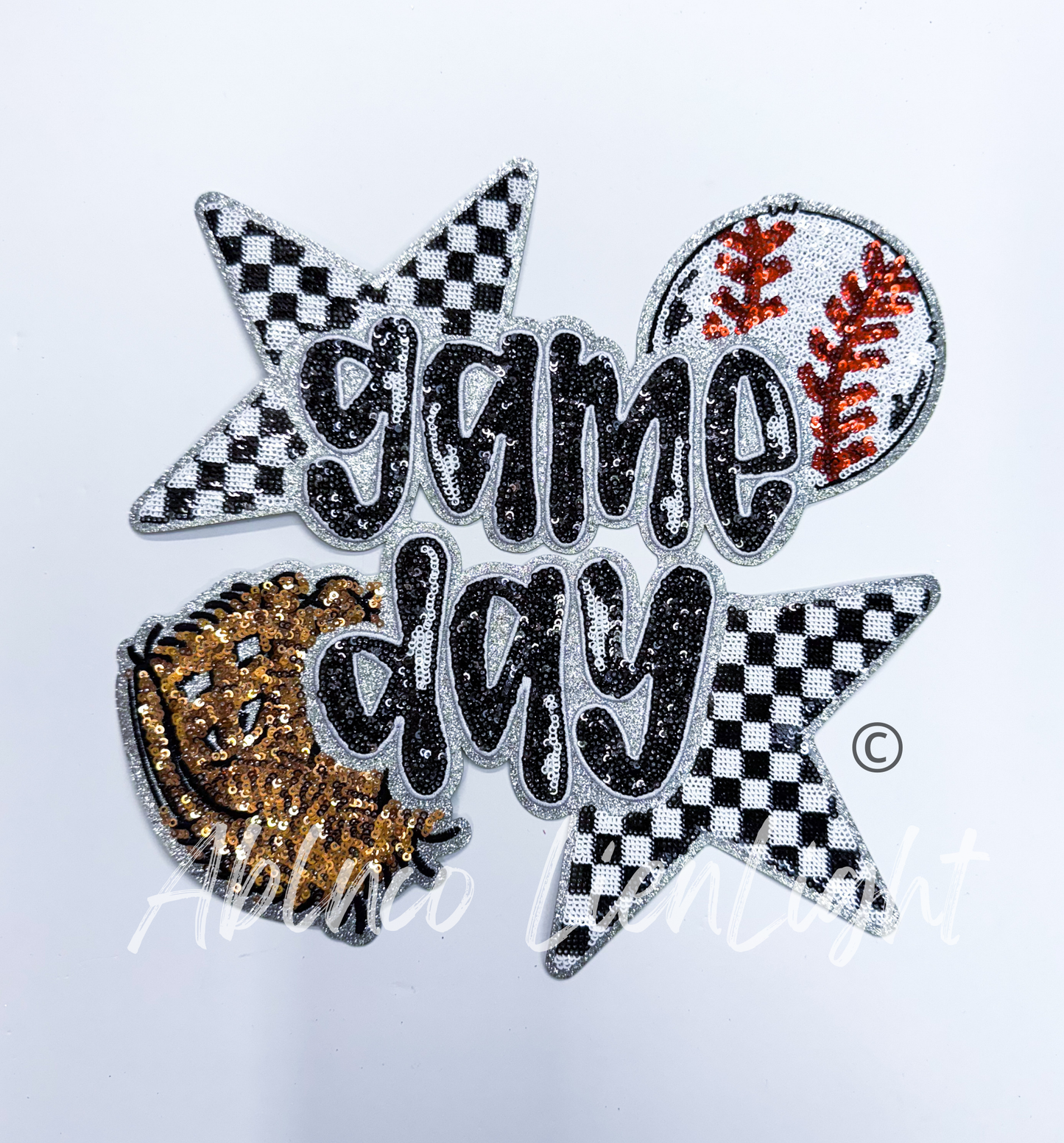 Baseball Game Day Sequins Big Patch Iron On