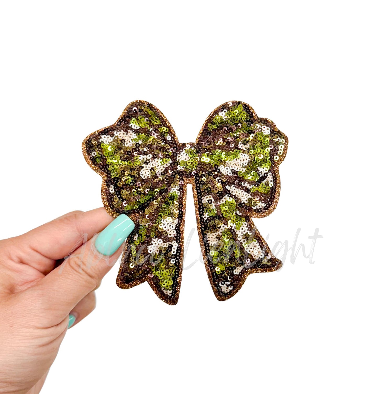 Camo Bow Hunting Sequins Patch - Small
