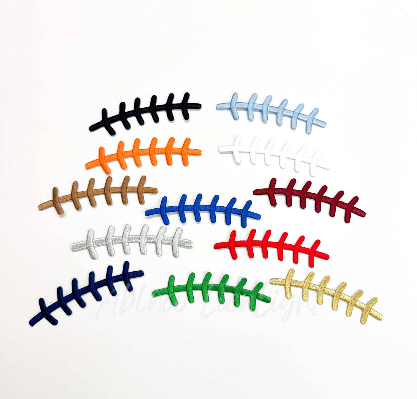 Football Laces Embroidery Patch - Maroon