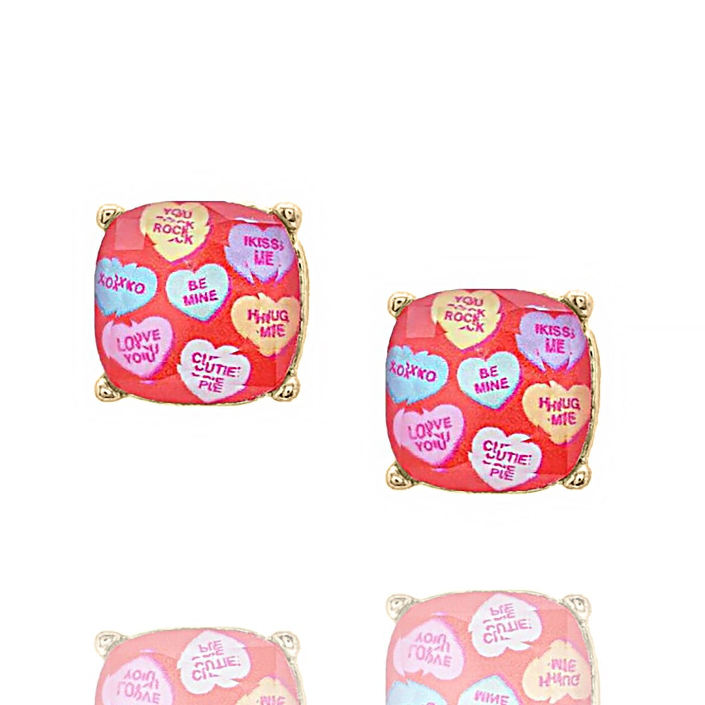 Valentine's Heart Candy Stud Earrings