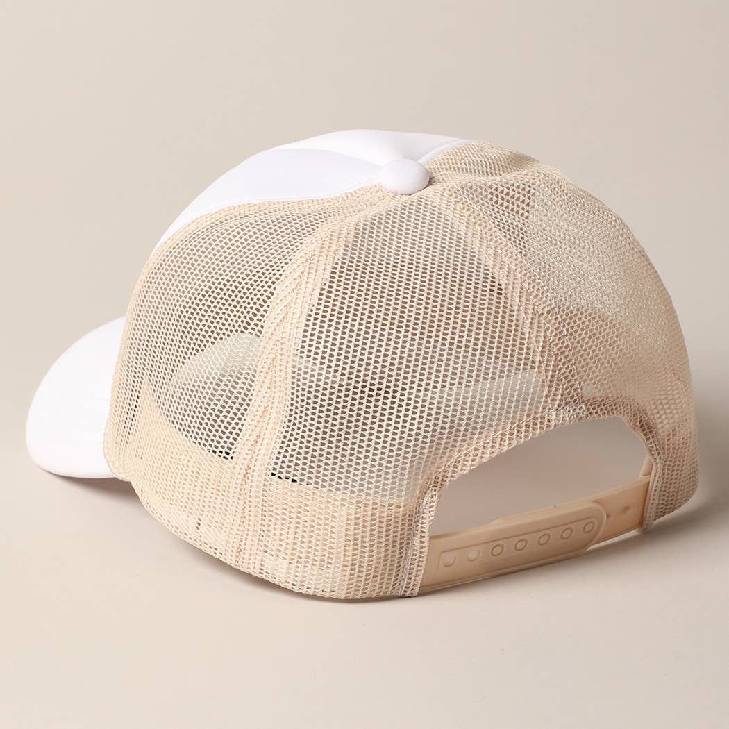 Plain Foam Rope Mesh Back Trucker Hat
