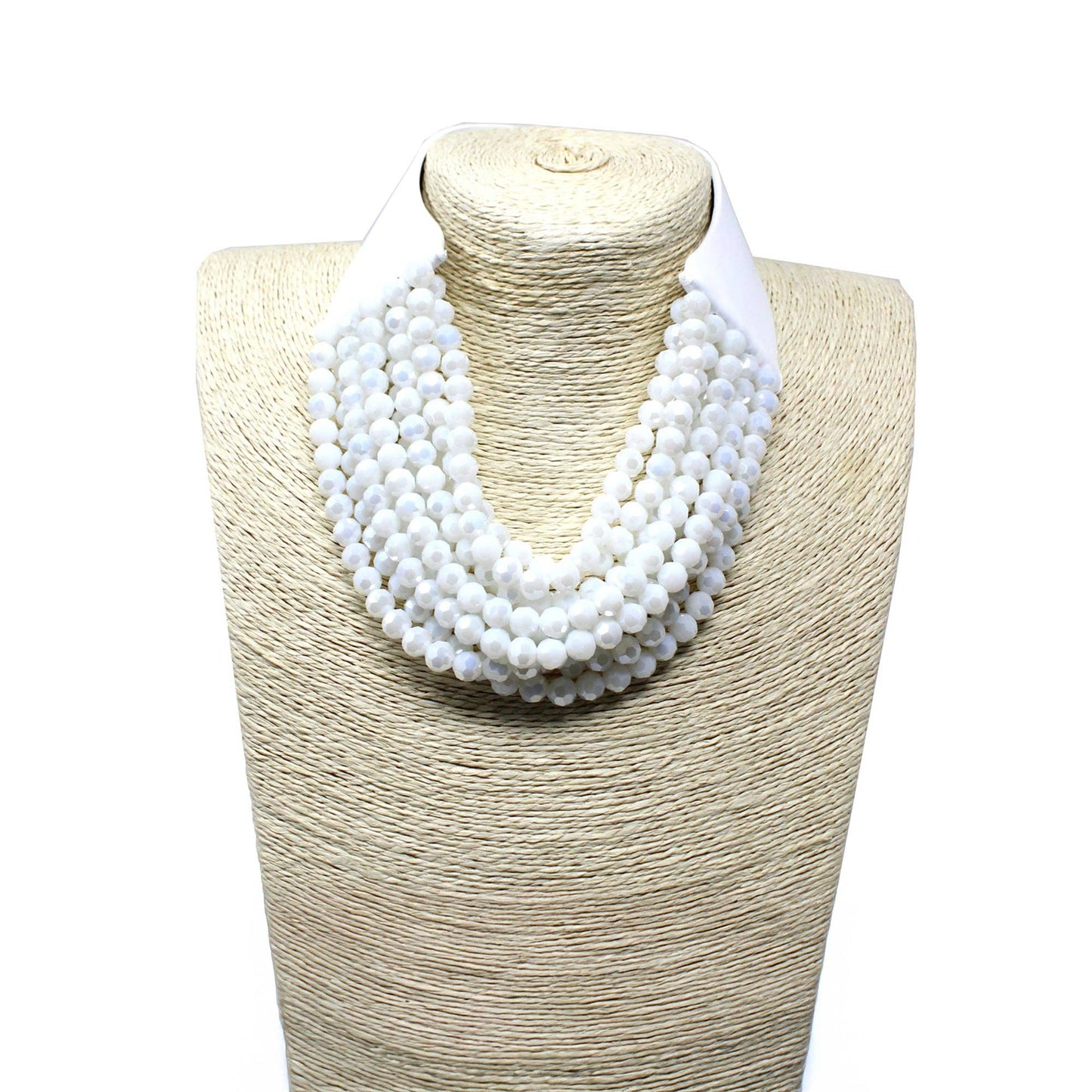 Multi Strand Crystal Statement Necklace