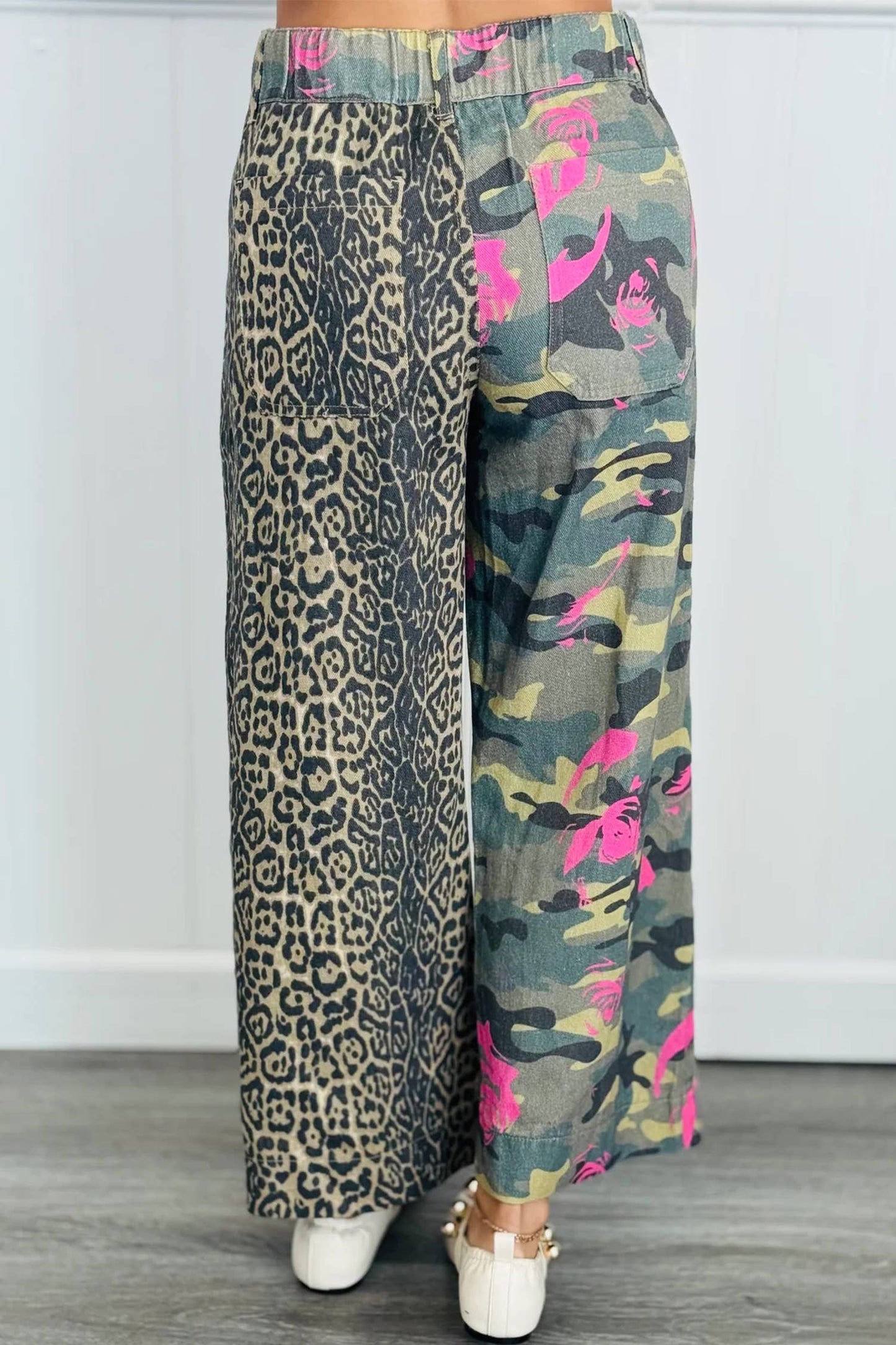 Fashion Leopard Camo Print Wide Leg Jeans NEW | 4-16