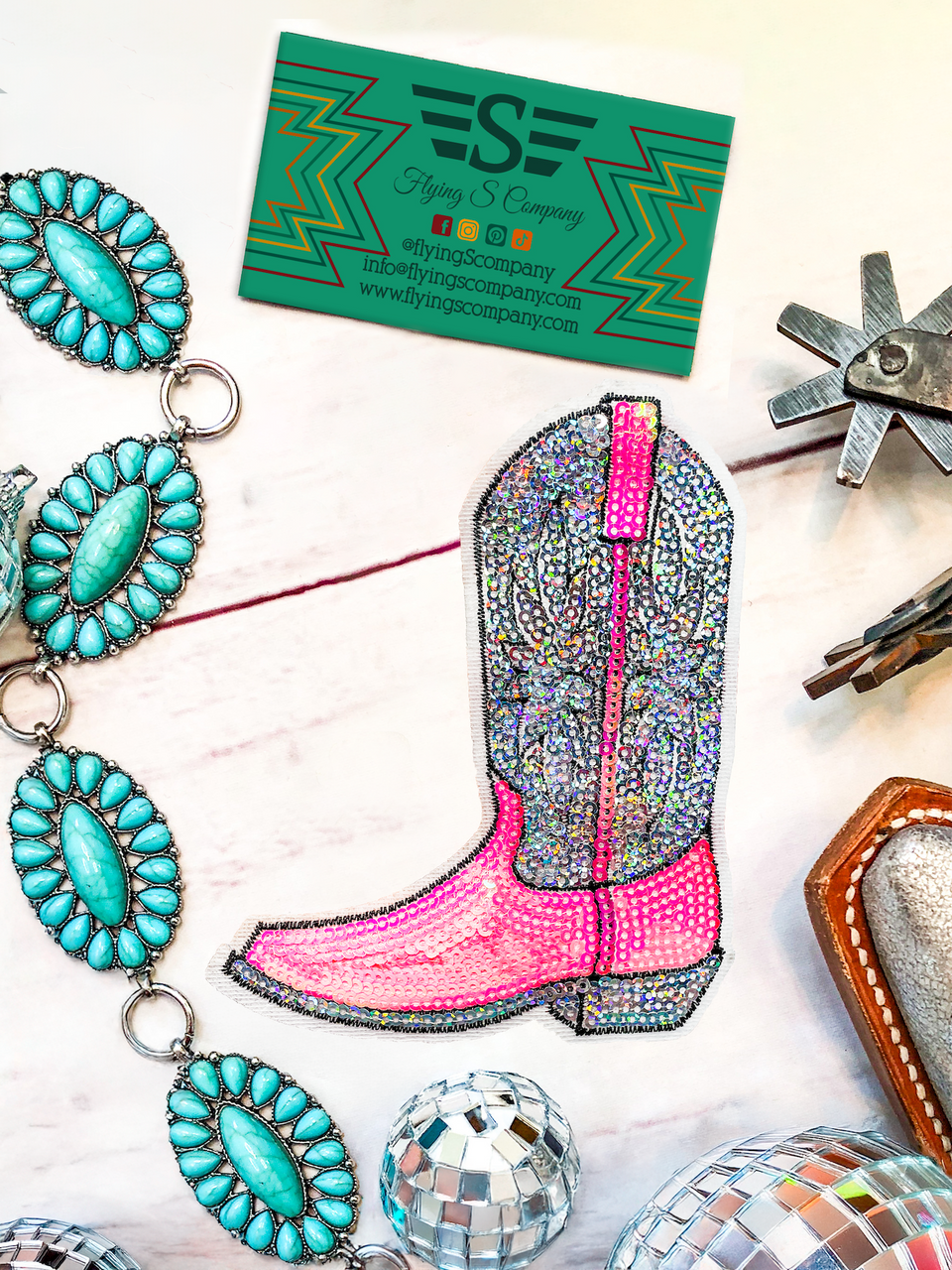 Sequin Boot Patch Cap Sized (Patch ONLY)