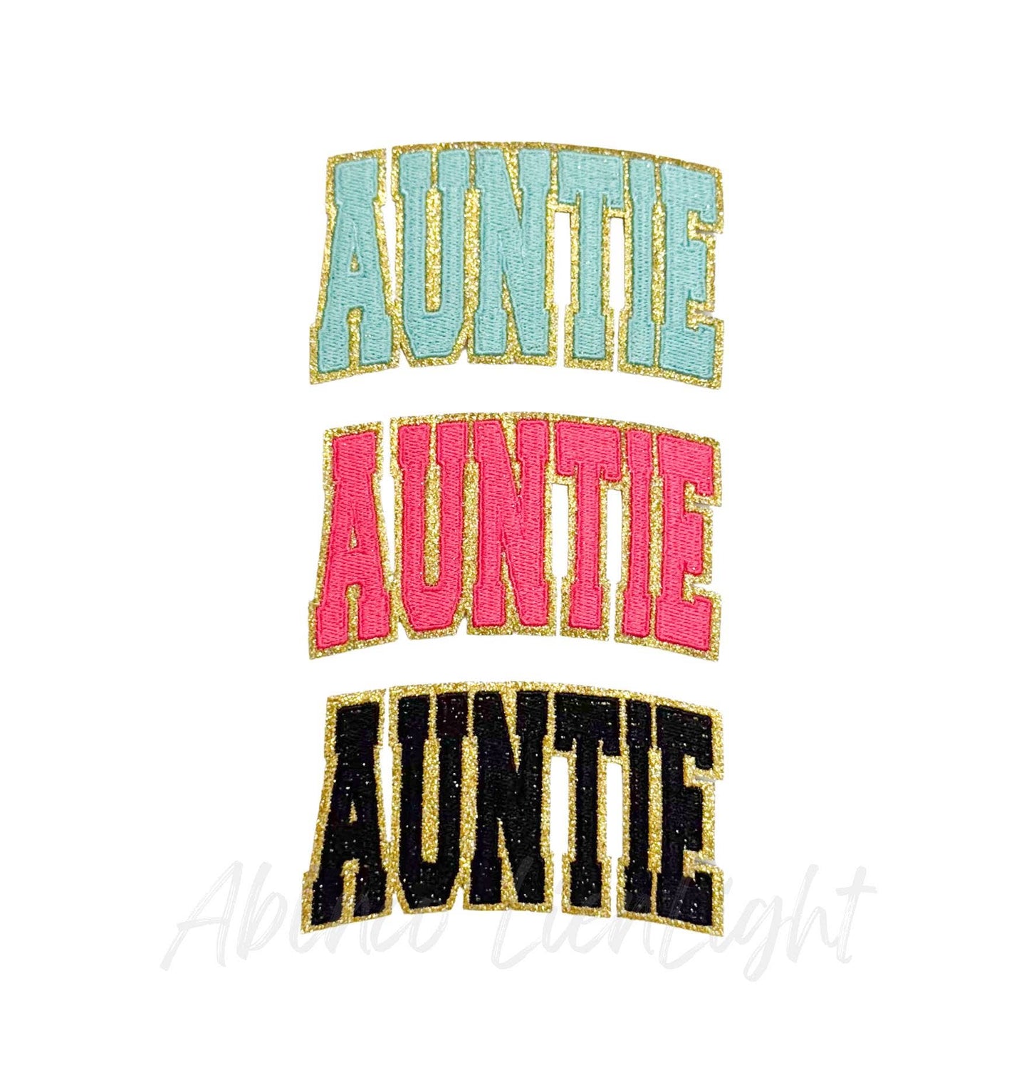 Turquoise Auntie Embroidery Patch