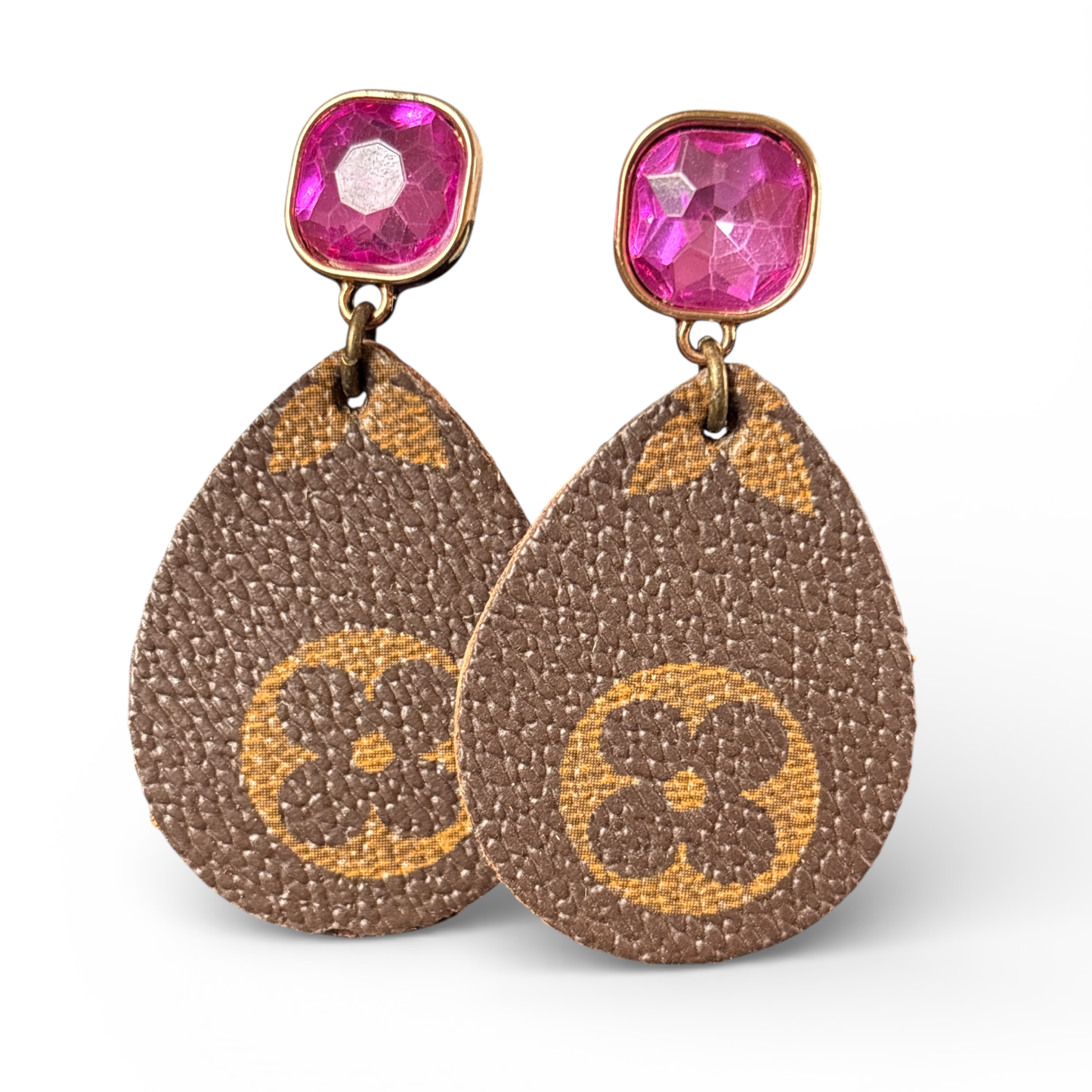 Fuchsia Teardrop Dangle Earrings