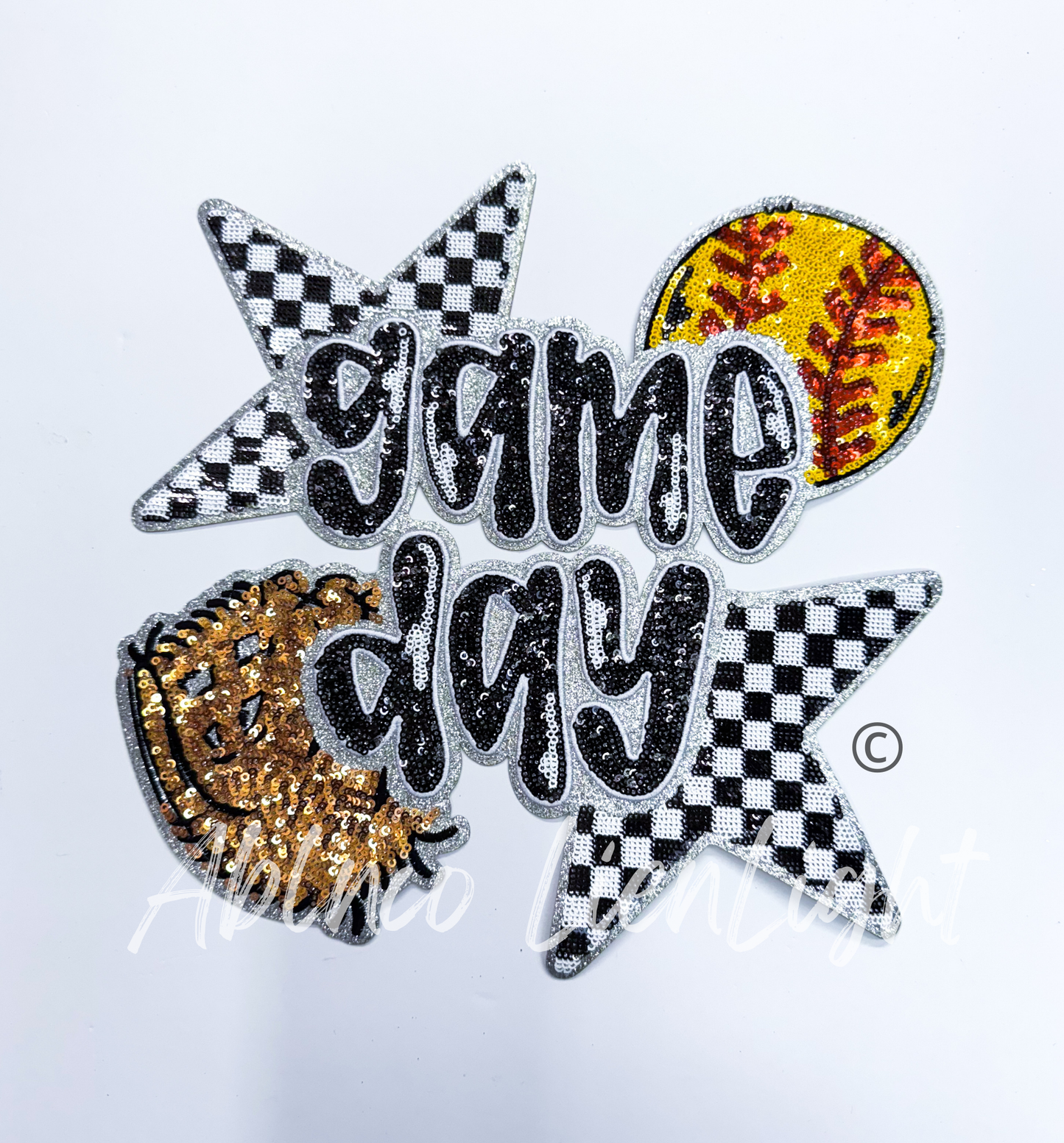 Softball Game Day Sequins Big Patch Iron On