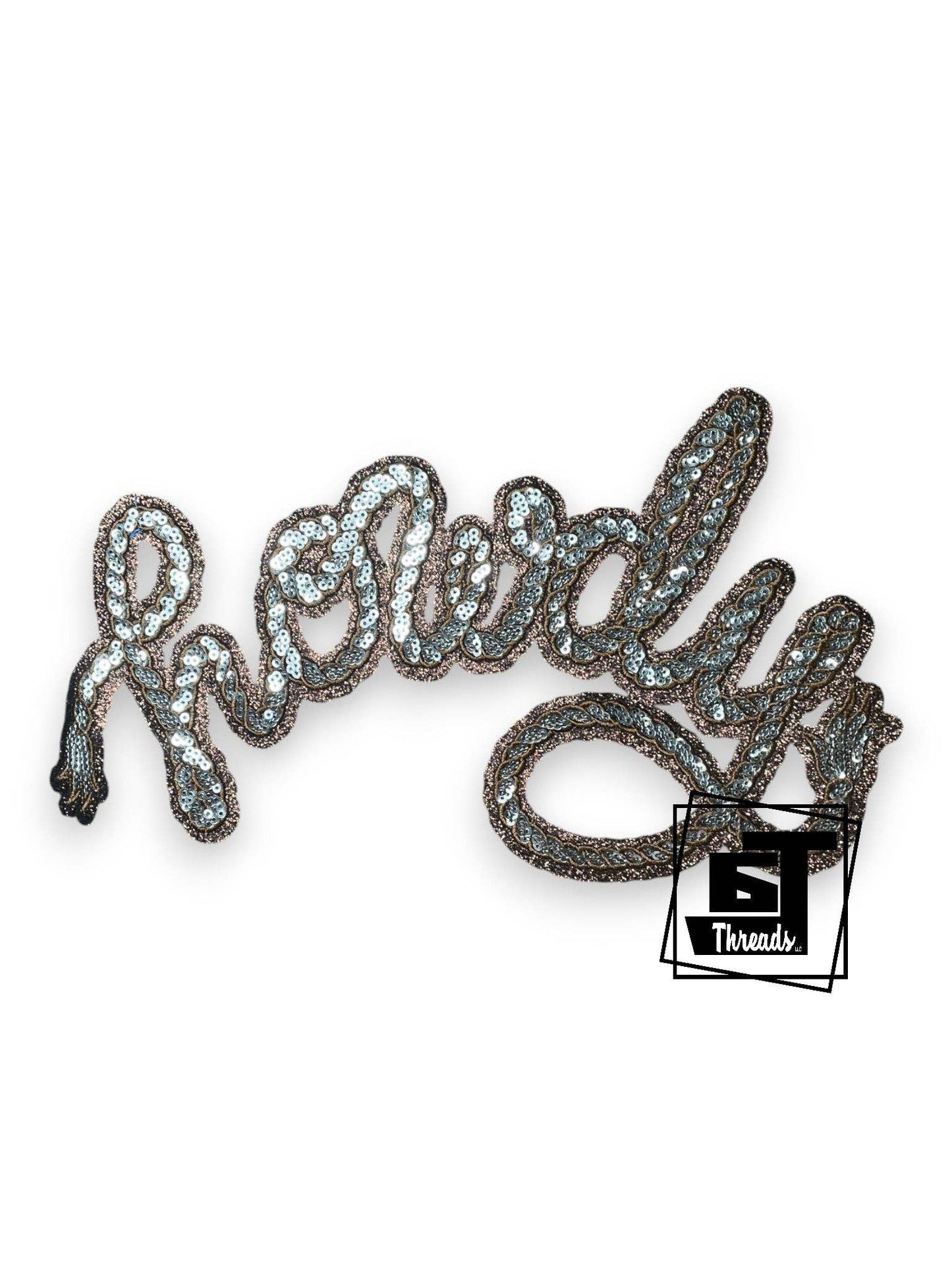 Brown Sequin Howdy Rope Western Patch...Patches Only