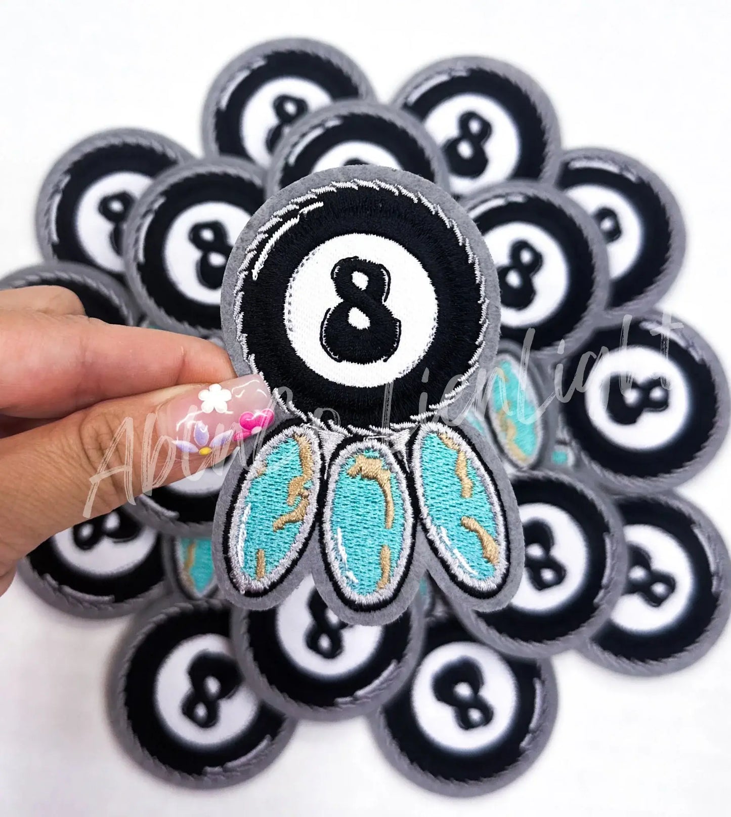 8 ball turqoise jewelry trucker hat patches iron on
