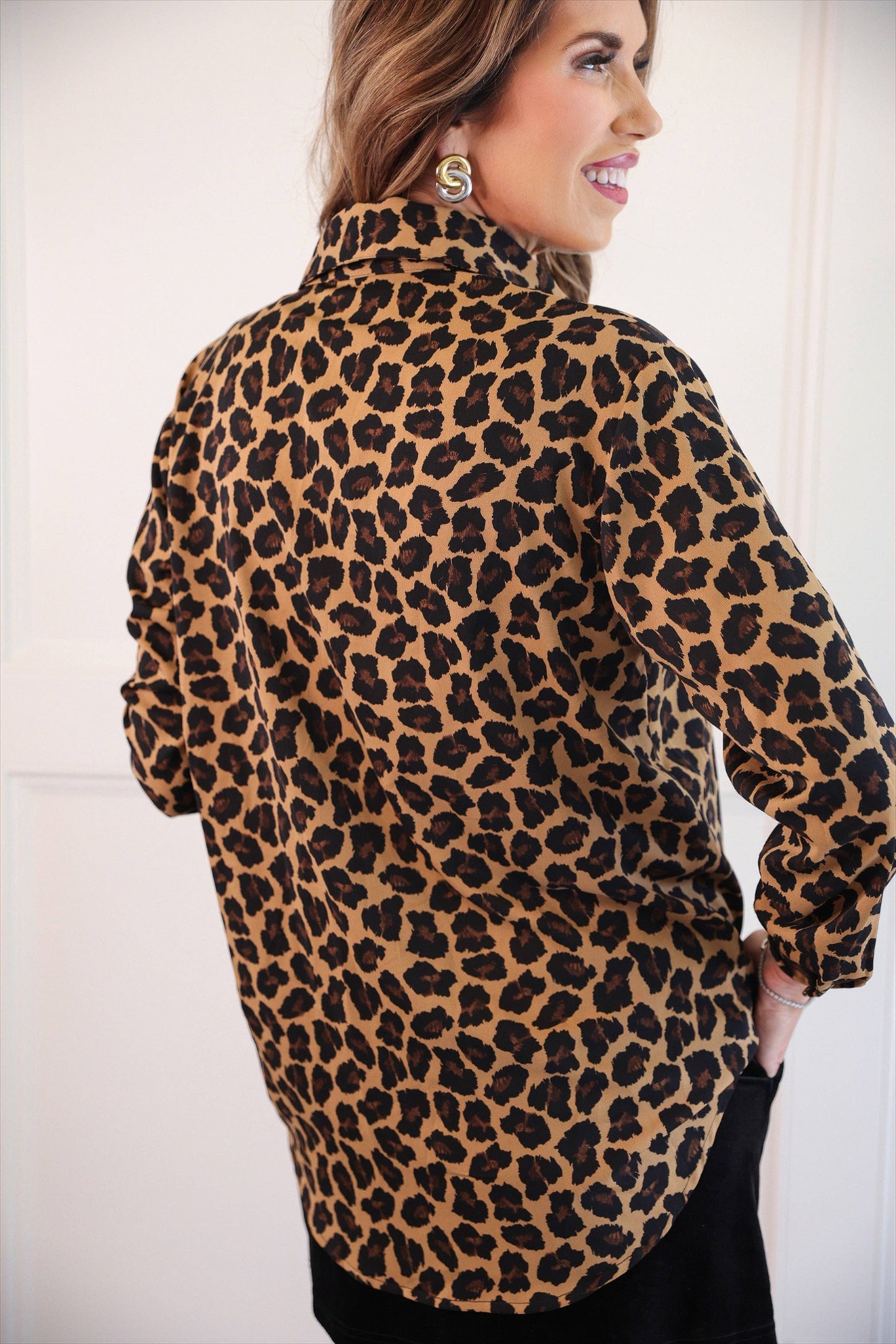 Nina Button Up Tunic- Leopard