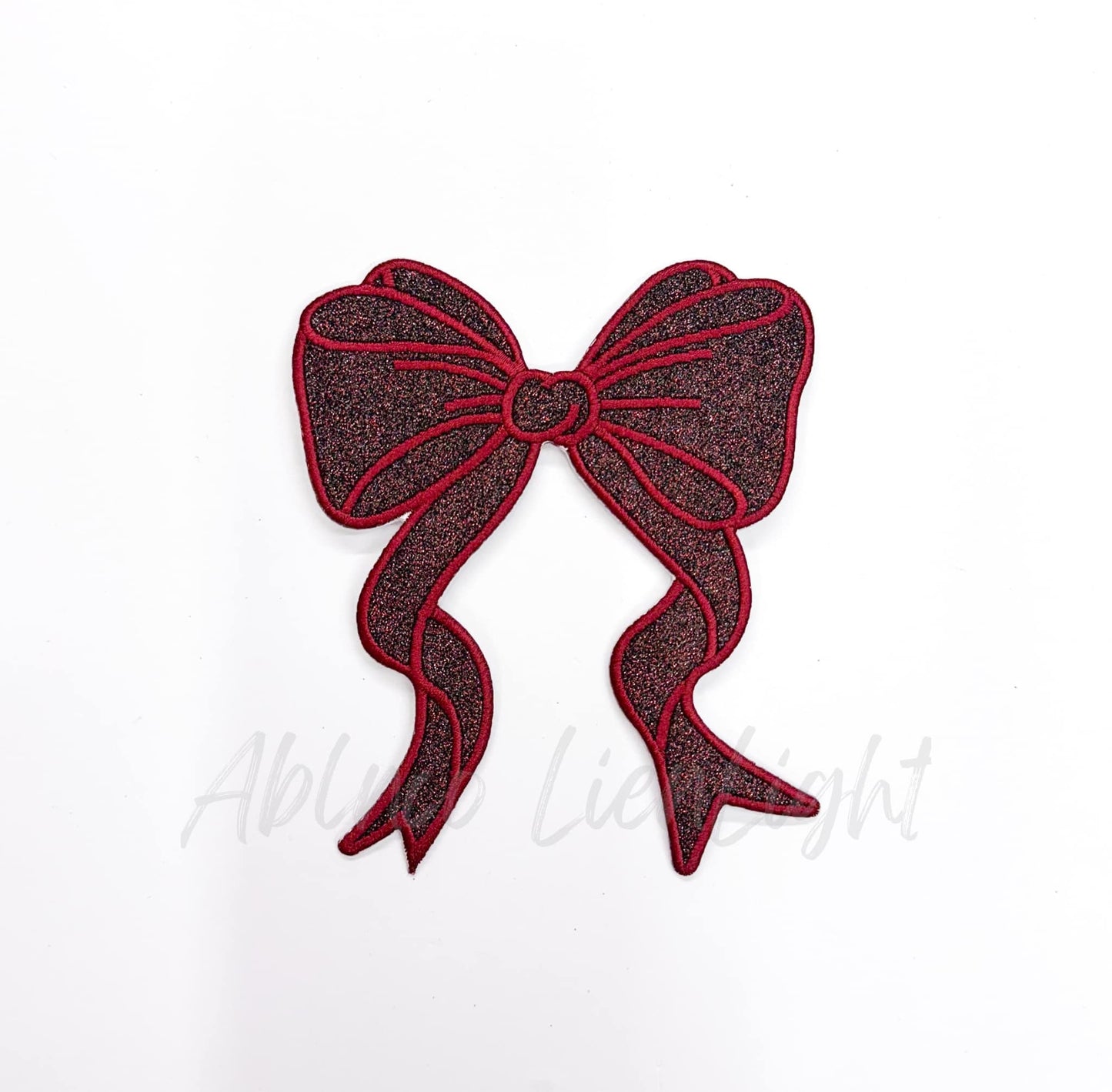 Side Bows Glitter Embroidery Patch - Single