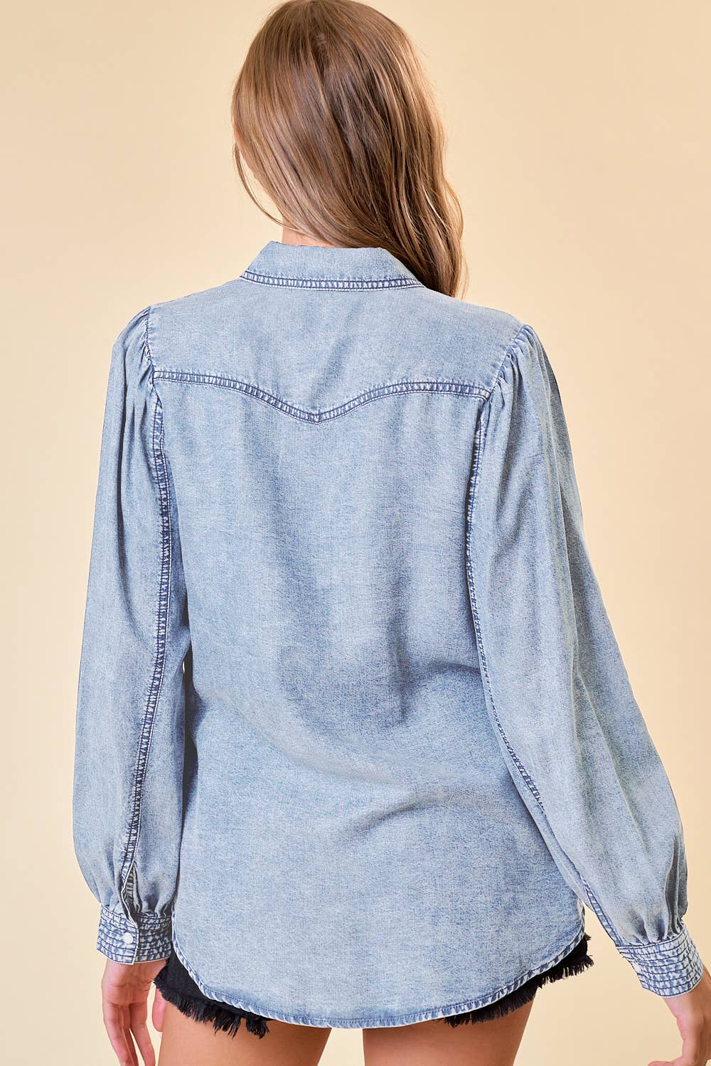 DOUBLE BUST POCKET DENIM SHIRT - 41699T-1