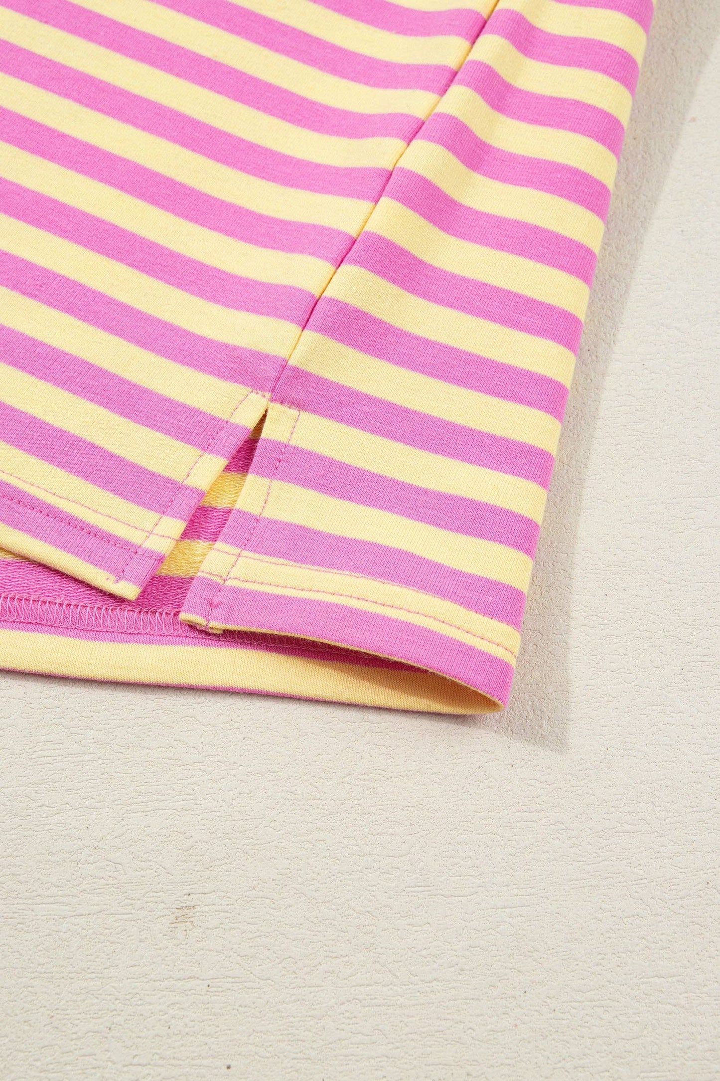 Rose Stripe Stripe Terry Tee and Shorts Set