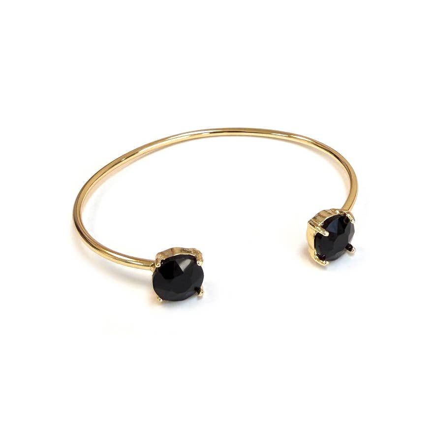 Cuff Wire Bangle for Women and Girls w/ Glass Stone Accent