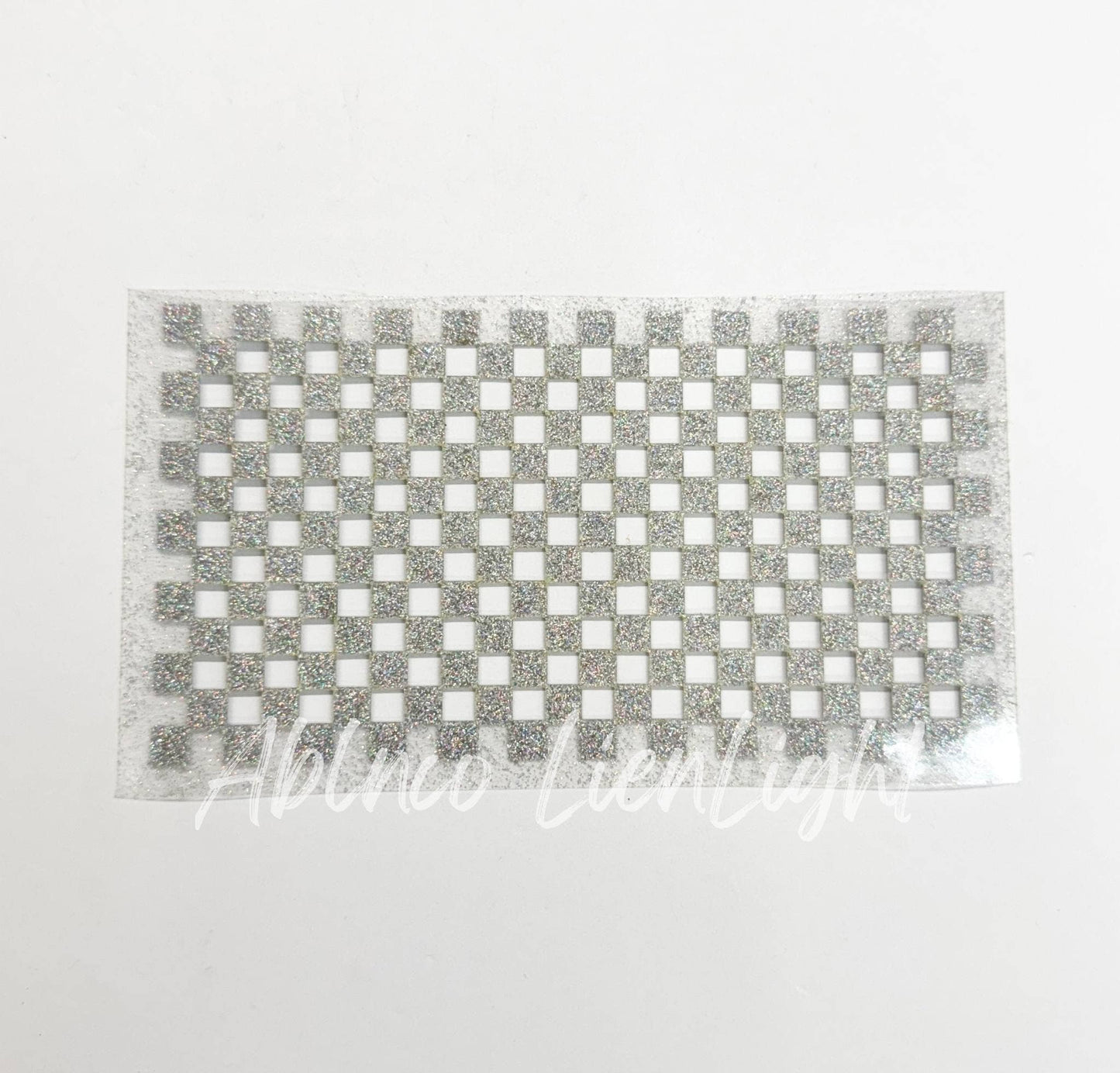 Checkered HTV Glitter Trucker Hat Background Transfer