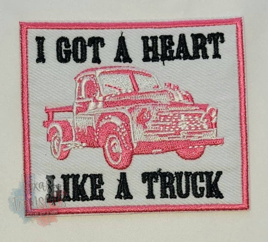 Heart Like a Truck Iron-On Patch