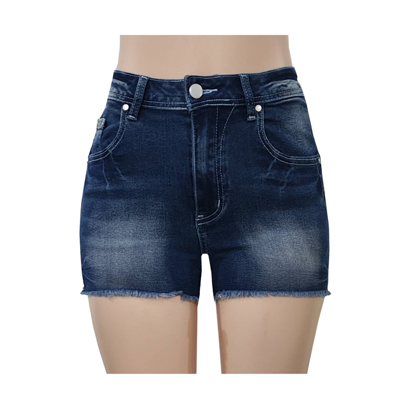 Horseshoe embroidered denim shorts