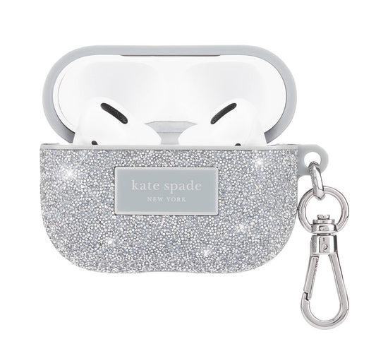 Kate spade new york AirPods Pro 1 & 2 Crystal Pavé Silver