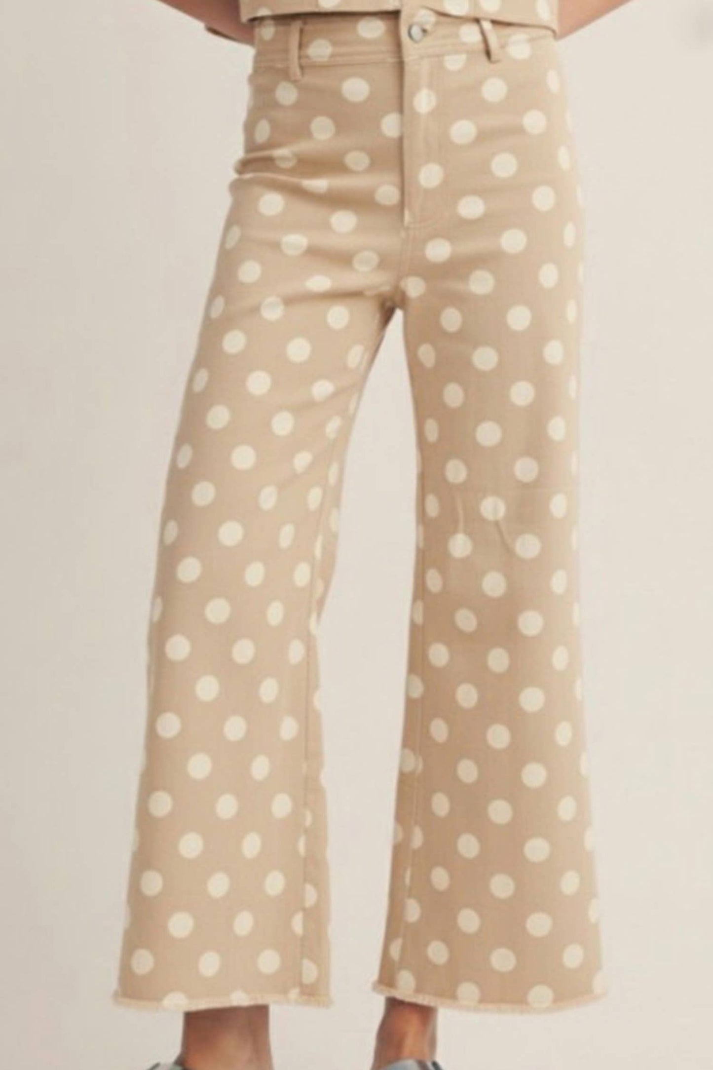 Western Leopard Frayed Edge Wide Leg High Waist Jeans*4-16