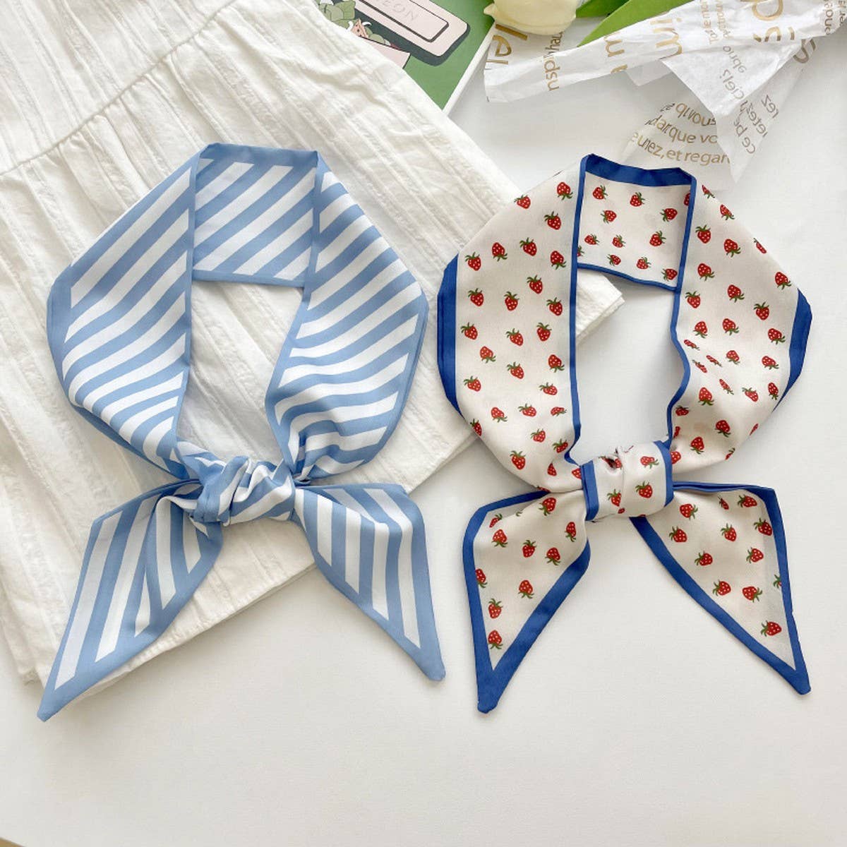 FRESH STRIPED LONG TIED SCARF_CWASC0705