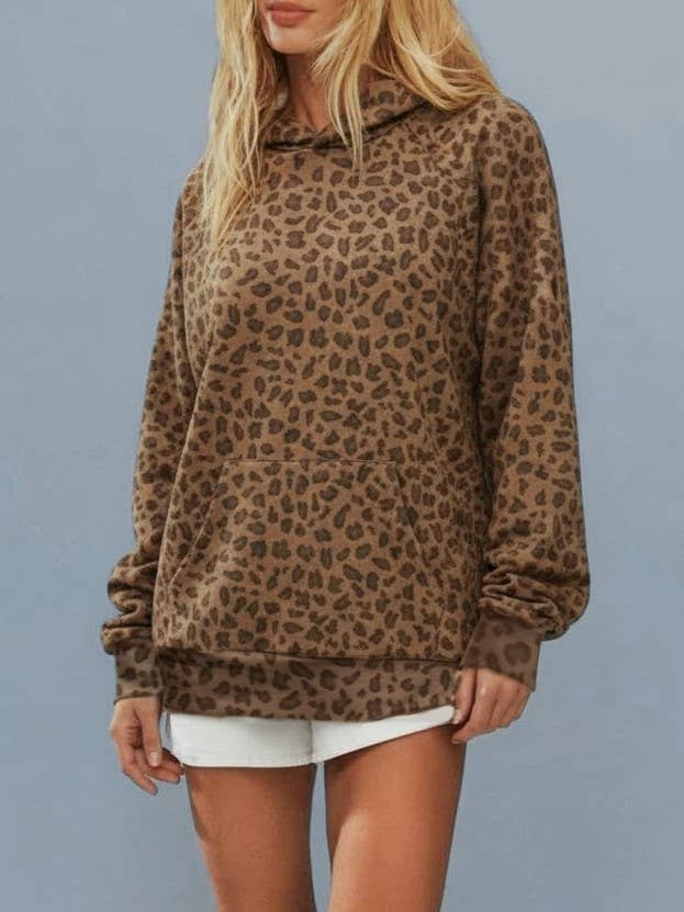Oversized Leopard print hoodie