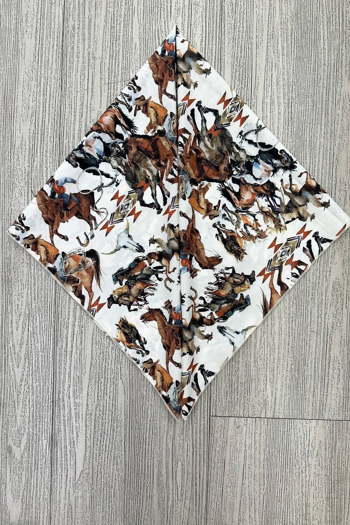 SC-5992-Classic Western Gathering Horse Print Scarf