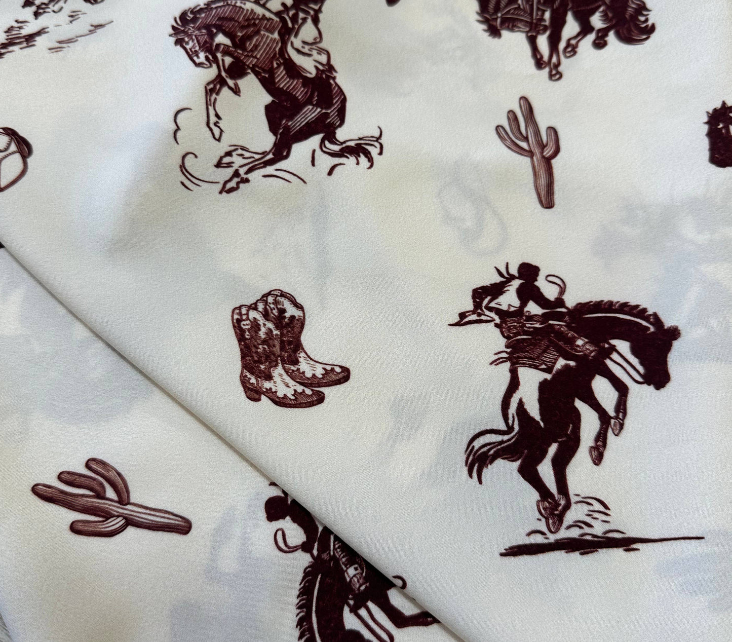 SC-5570-Western Cowboy Rodeo Print Scarf