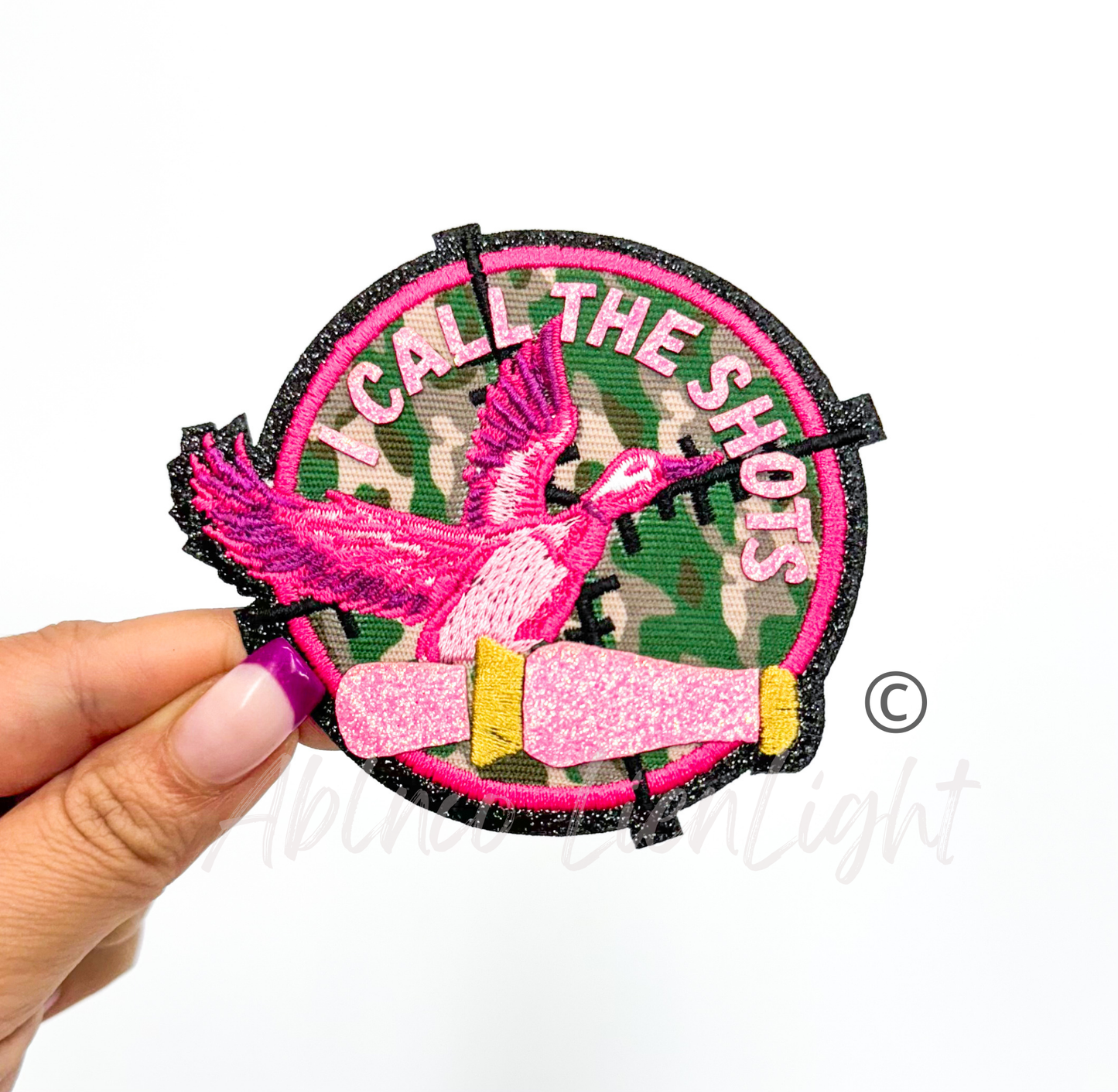 I Call The Shots duck hunting pink embroidery patch iron on