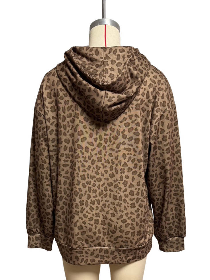 Oversized Leopard print hoodie
