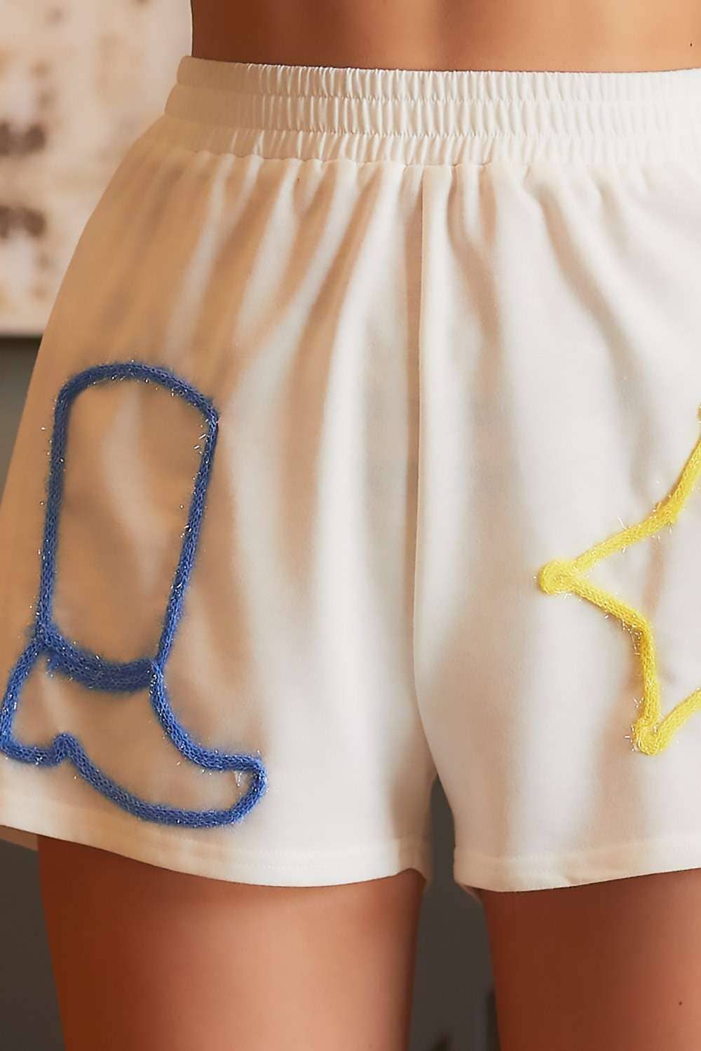 Sparkle Western Drawing French Terry Shorts