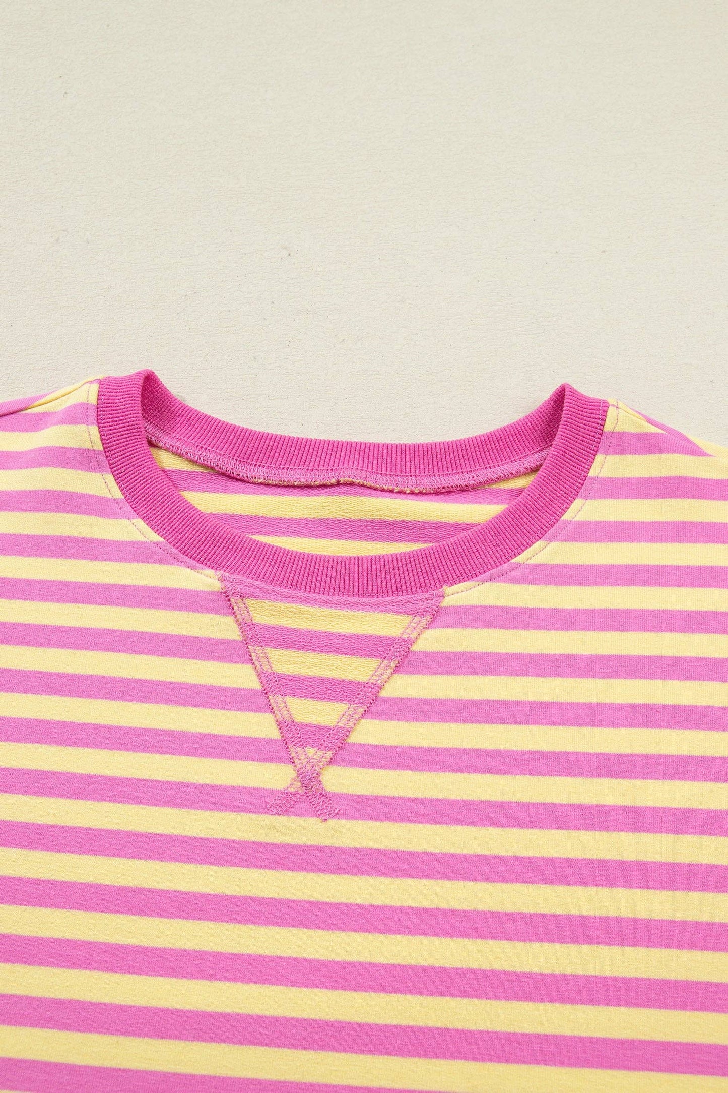 Rose Stripe Stripe Terry Tee and Shorts Set