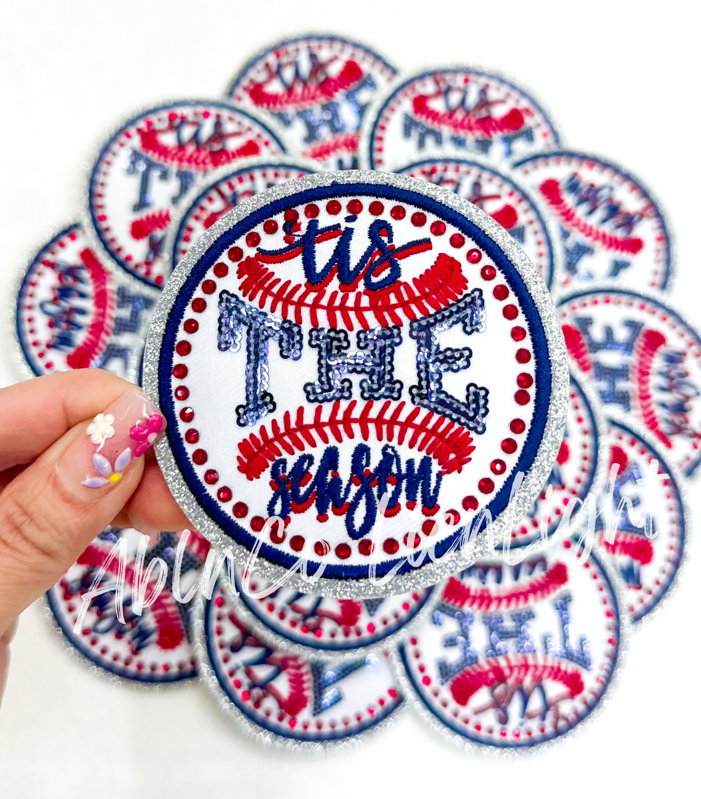 Tis the season baseball trucker hat patch iron on