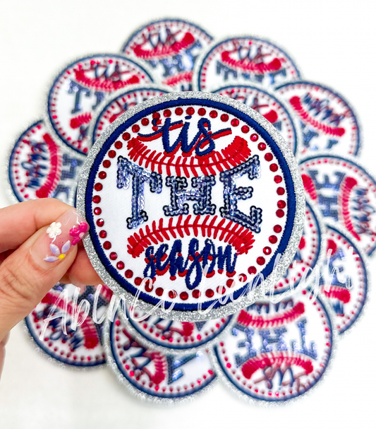 Tis the season baseball trucker hat patch iron on