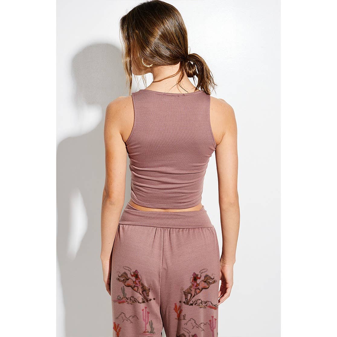 Cowgirl crop tank top and maximized pants set