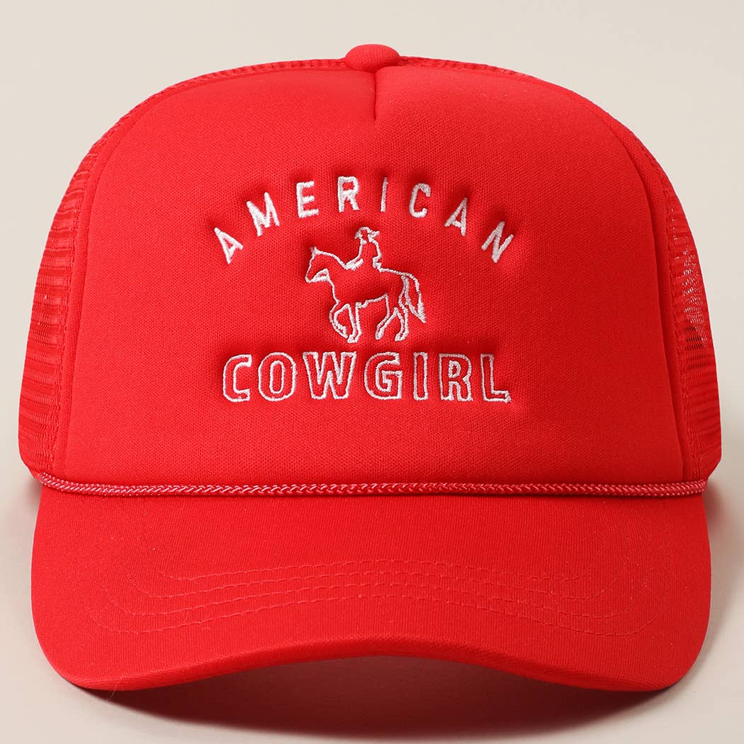 American Cowgirl Embroidery Foam Trucker Hat