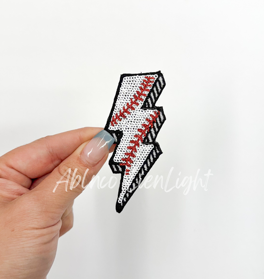 Baseball Bolt Sequins Embroidery Patch