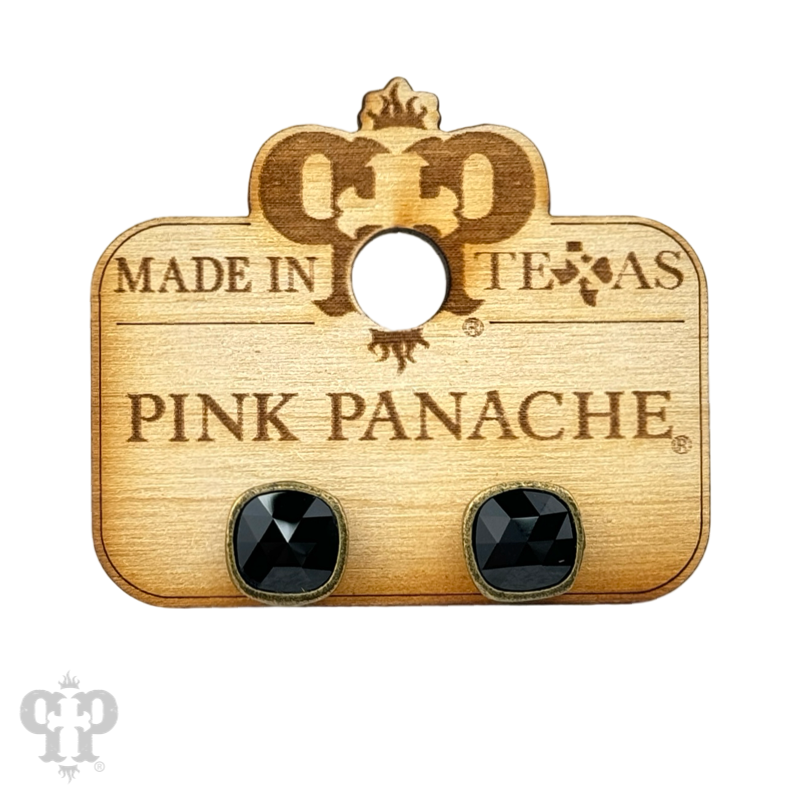 Square Austrian crystal post earring, 8mm