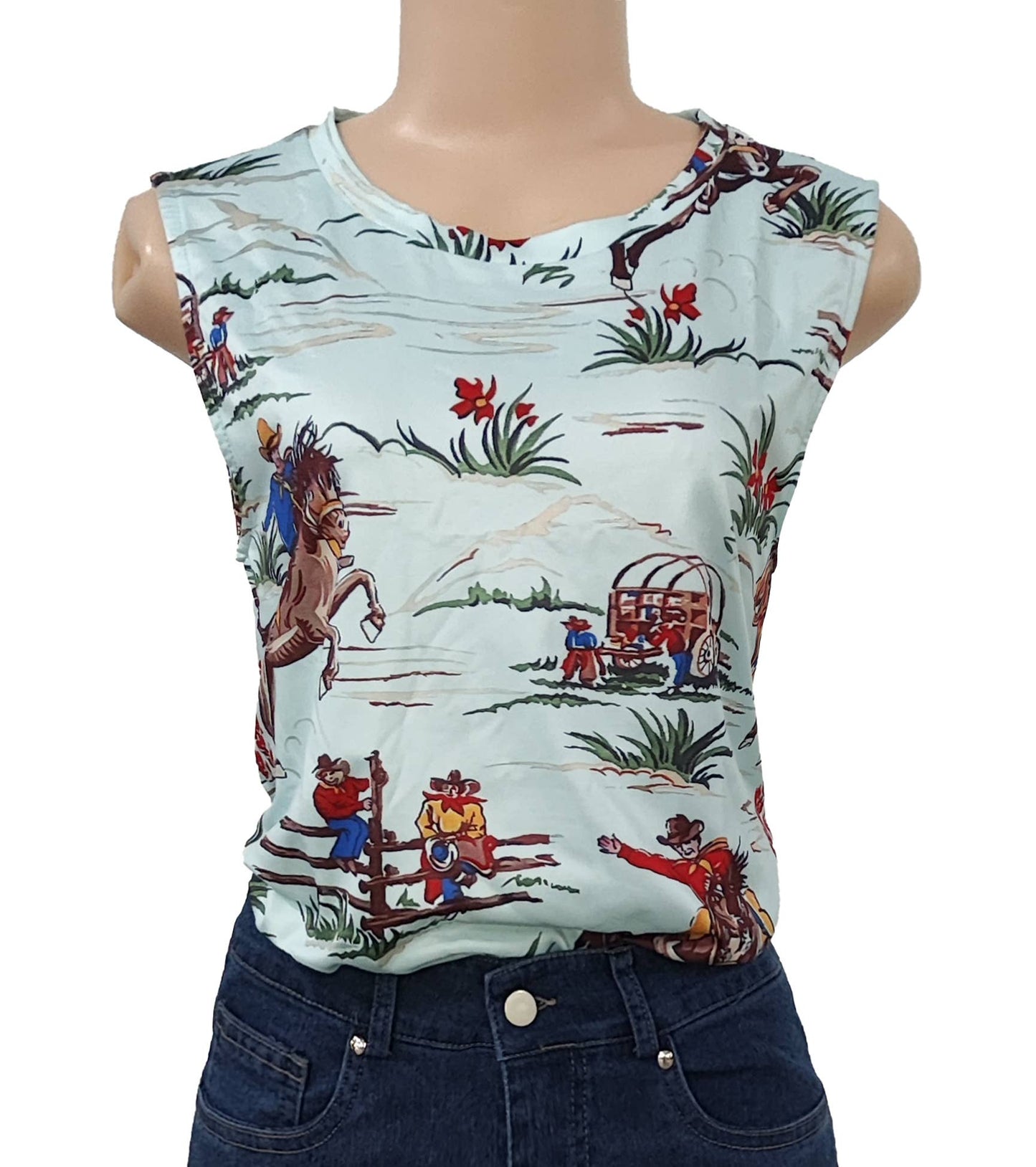 Cowboy Rodeo Western Graphic Tank Top