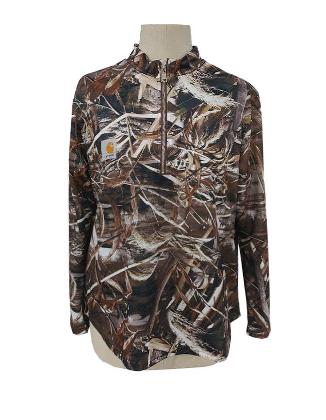 Western Y2K Half Zipper Camo Pullover Sweatshirt