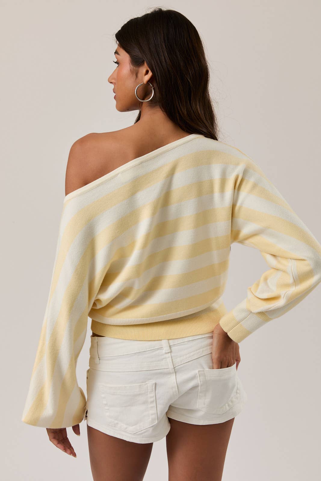 BOAT NECK DOLMAN SLEEVE SWEATER TOP