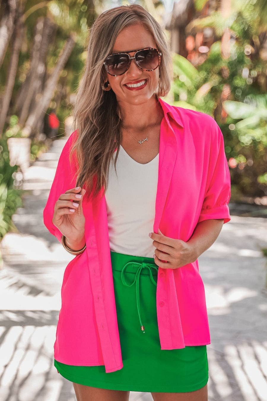 Solid Green Skort