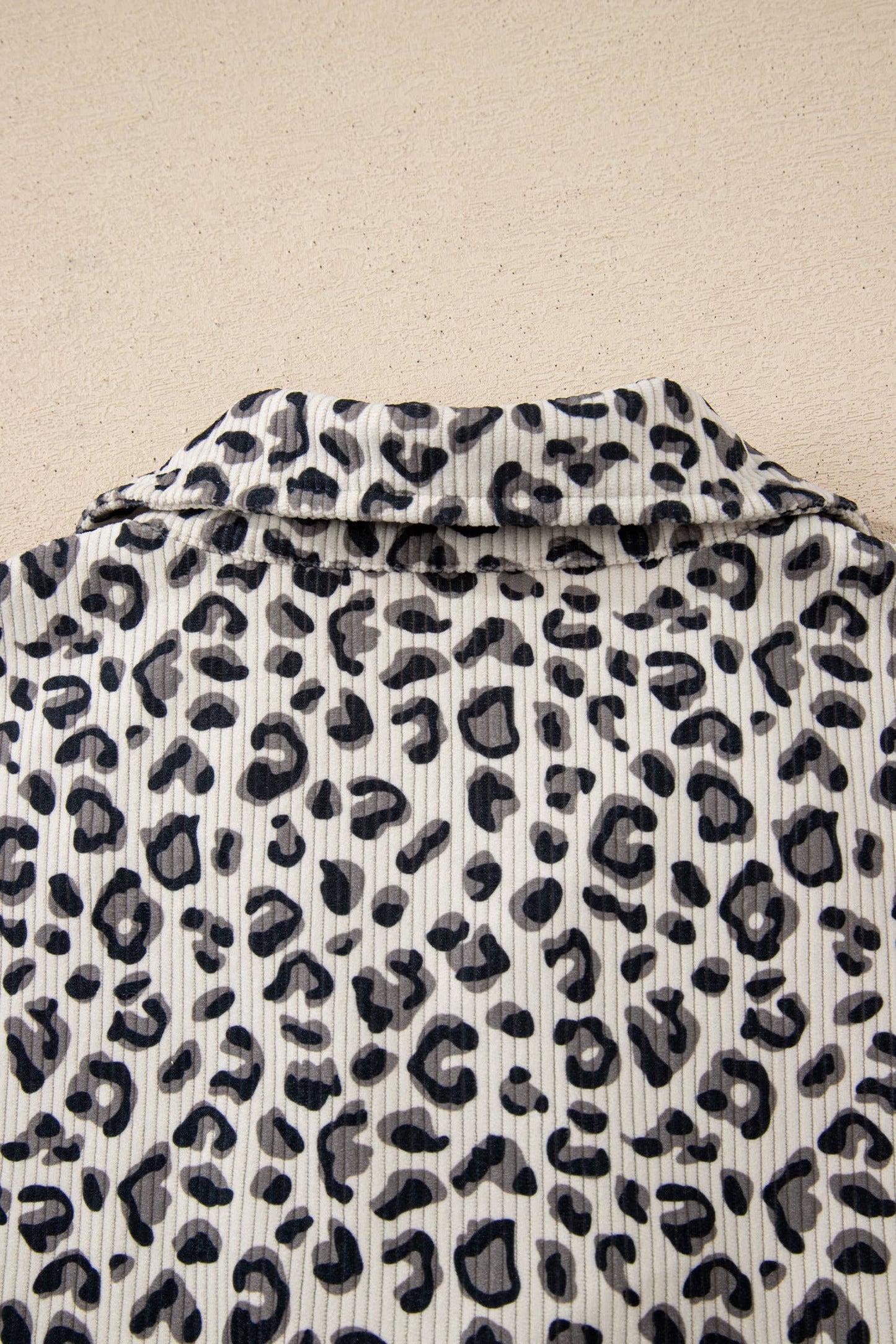 Western apparel Leopard Quarter Zip Corduroy Sweatshirt