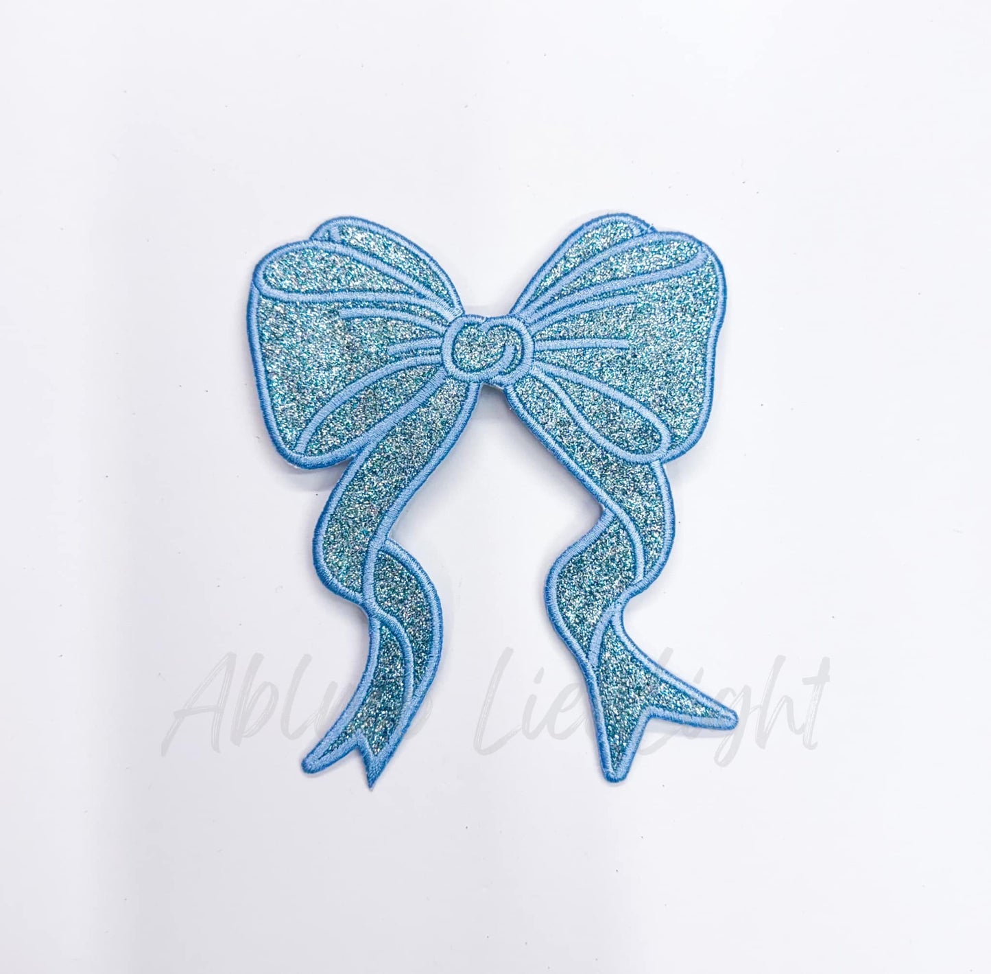 Side Bows Glitter Embroidery Patch - Single