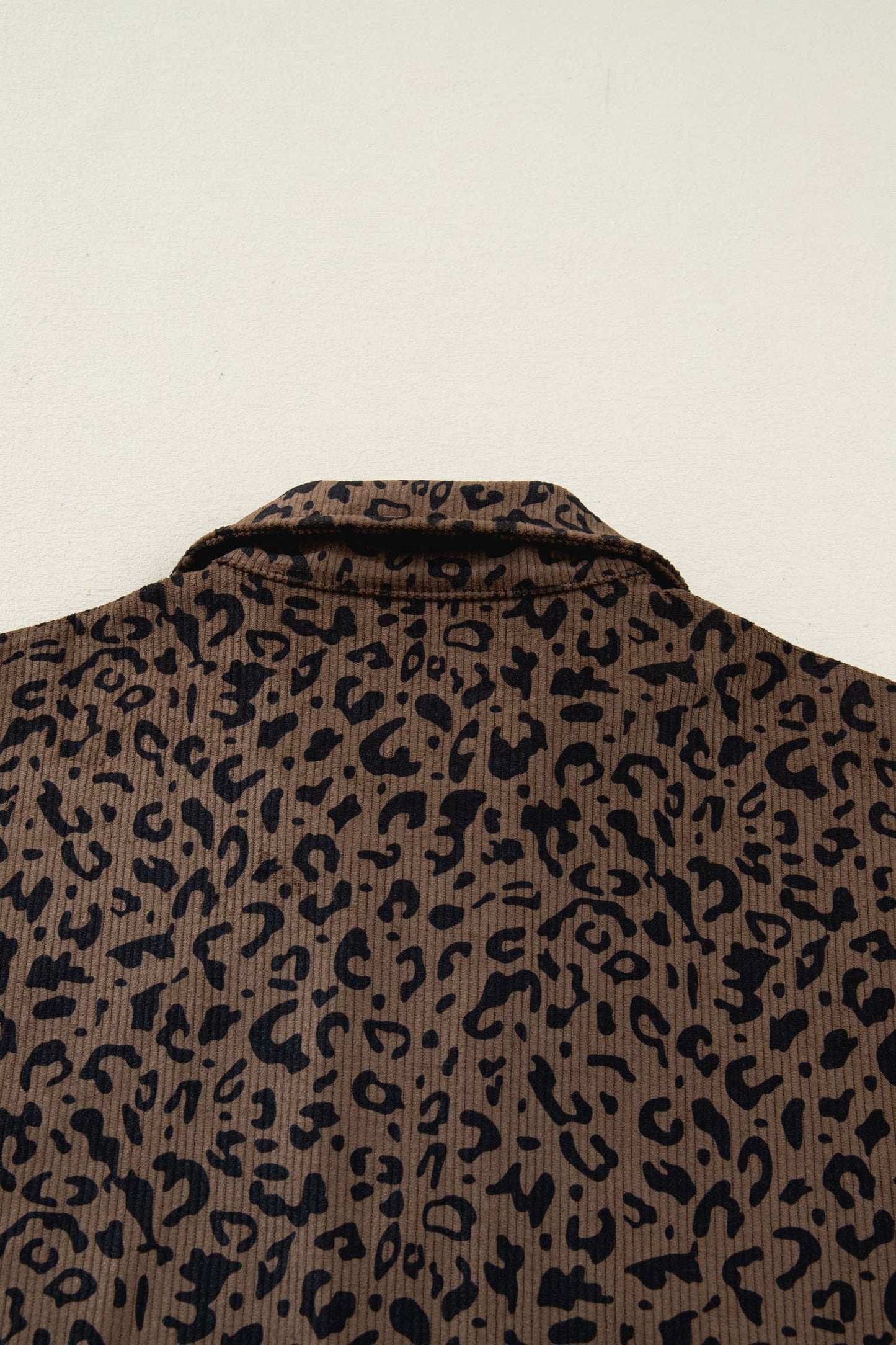 Western apparel Leopard Quarter Zip Corduroy Sweatshirt