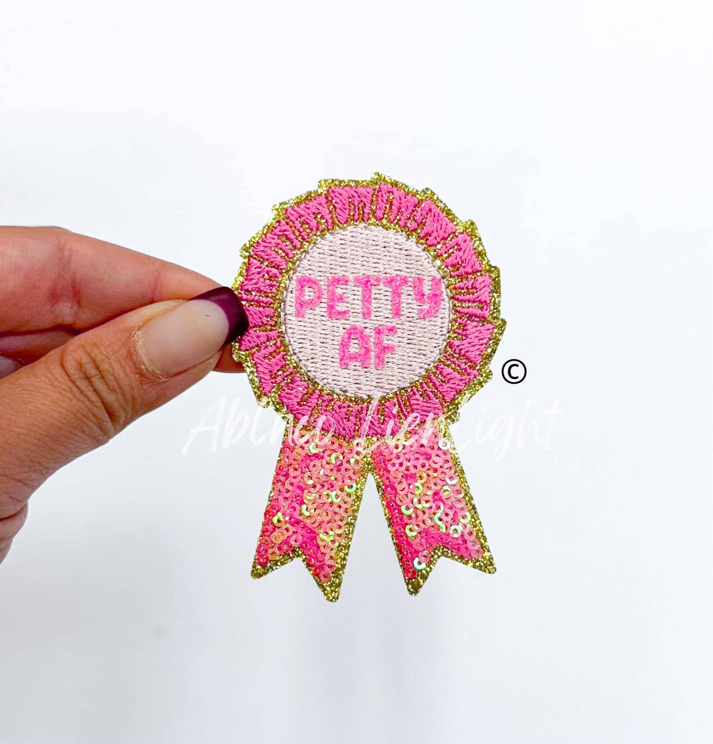 Petty af ribbon trucker hat embroidery iron on patch