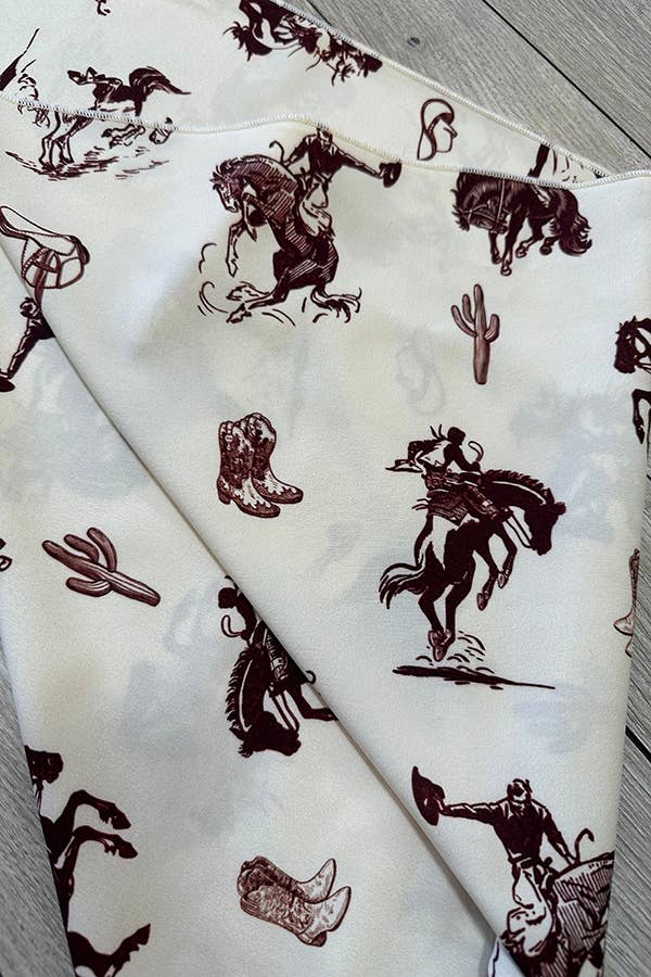 SC-5570-Western Cowboy Rodeo Print Scarf