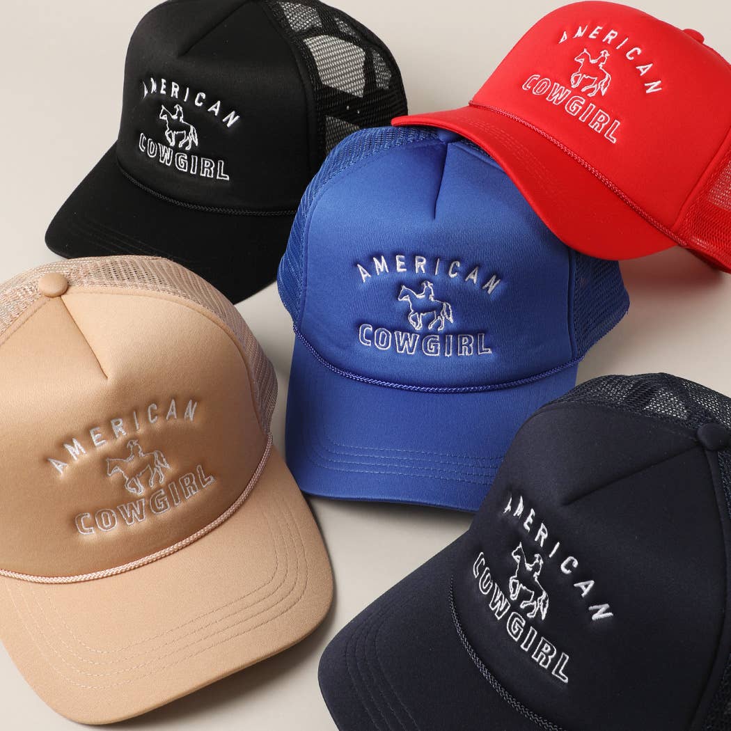 American Cowgirl Embroidery Foam Trucker Hat