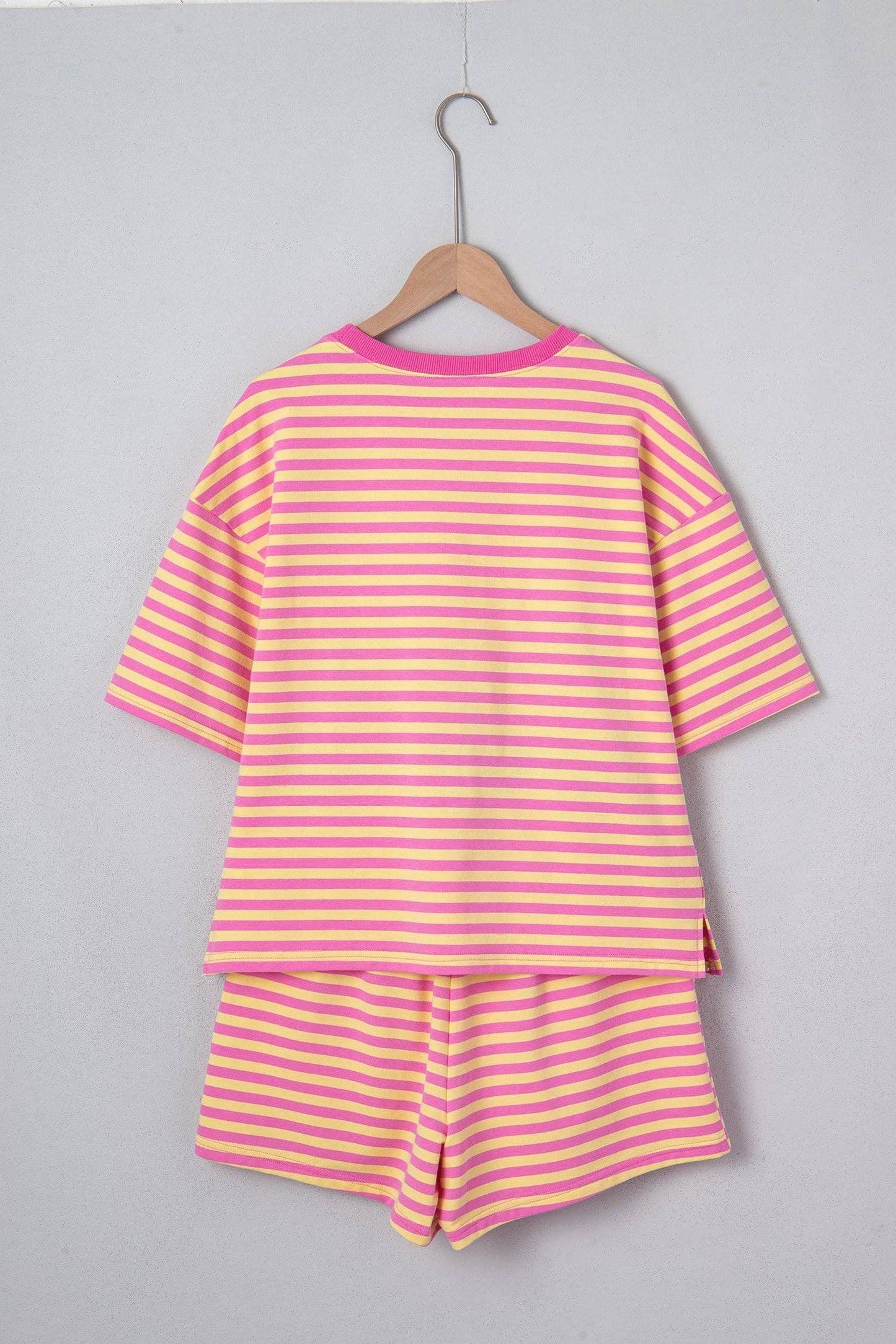Rose Stripe Stripe Terry Tee and Shorts Set